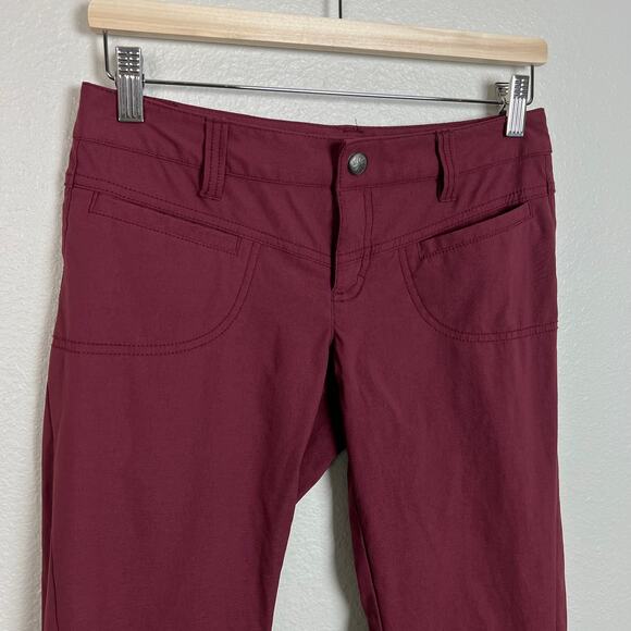 Athleta Low Rise Dipper Maroon Cargo Bootcut Stretch Nylon Gorpcore Pant Size 2 - Picture 2 of 10